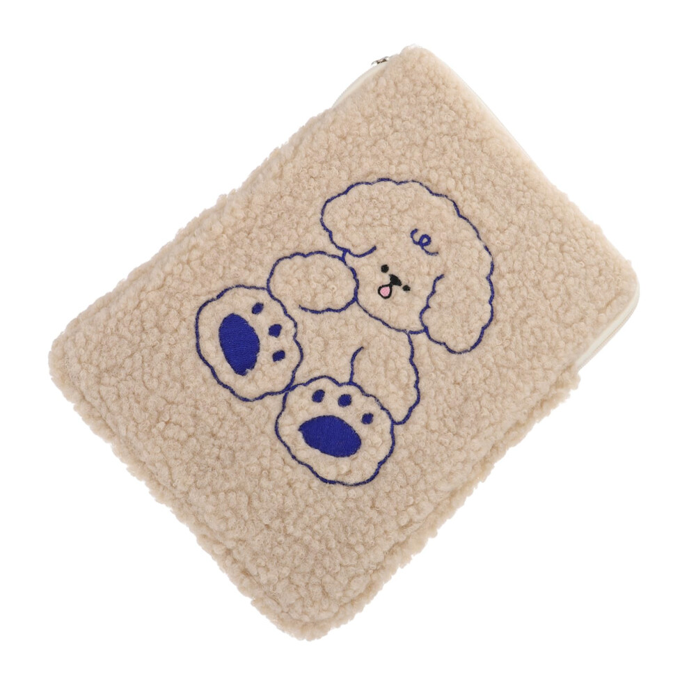 Tablet Storage Bag With Multiple Compartments Cute Khaki Cartoon Pouch For Women Devices 9323874734125