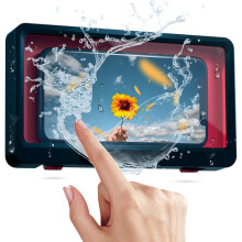 Revolutionaire badkameraccessoire: volledig waterdichte telefoonhouder met verbeterde geluidskwaliteit, perfect voor 7-inch apparaten in uw badkamer,