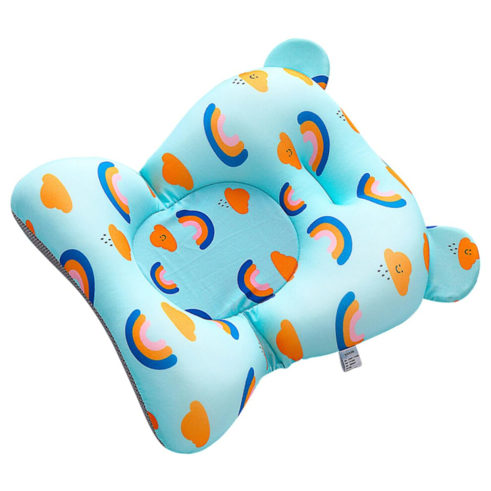 Baby Bathtub AntiSlip Bath Mat with Cushion Support Pad for Infant Shower Use Blue