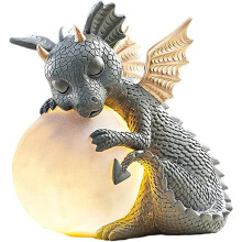 Solar Powered Garden Dragon Statue, Exquisite Craftsmanship In Weather-Proof Resin For Outdoor Decor