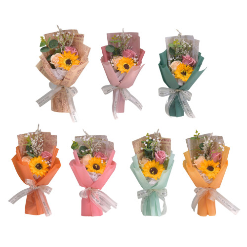 Künstliche Blumensträuße mit Band,-dunkelgrün 1