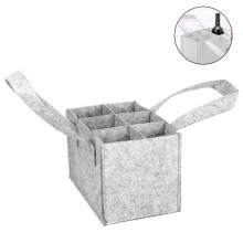 Borsa portabottiglie in feltro multiuso, borsa da viaggio termica isolante, cuciture complete, portafoglio magnetico per telefono, ecologica, per