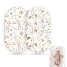 Cot Bed Sheets, Moses Basket Sheets, Fitted Sheets, 82 x 41 cm, 2 Pack