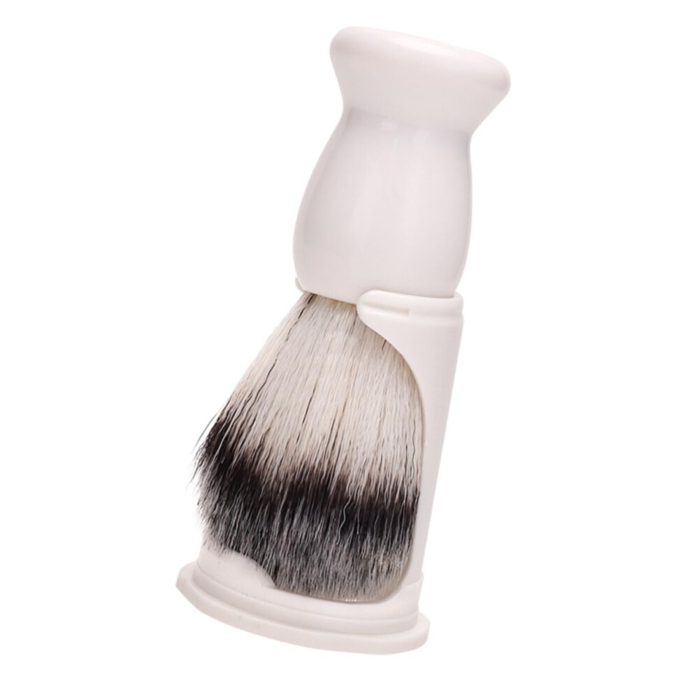 White Beard Brush And Shaving Brush Kit With Stand And Bowl For Men's Beard Grooming