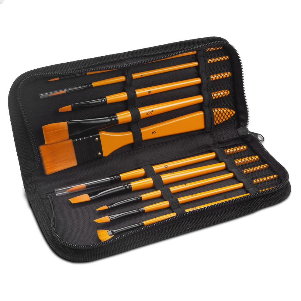 Artist Brushes Set Of 10 Hair Brushes For Oil, Watercolor And Gouache Painting For Kids And Adults, Beginners And Artists 9119770609335