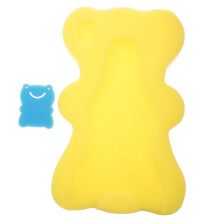 Baby Bath Sponge Cushion Non‑Slip Quick‑Dry Mat for Newborn Bathtub Support Yellow Cartoon Design