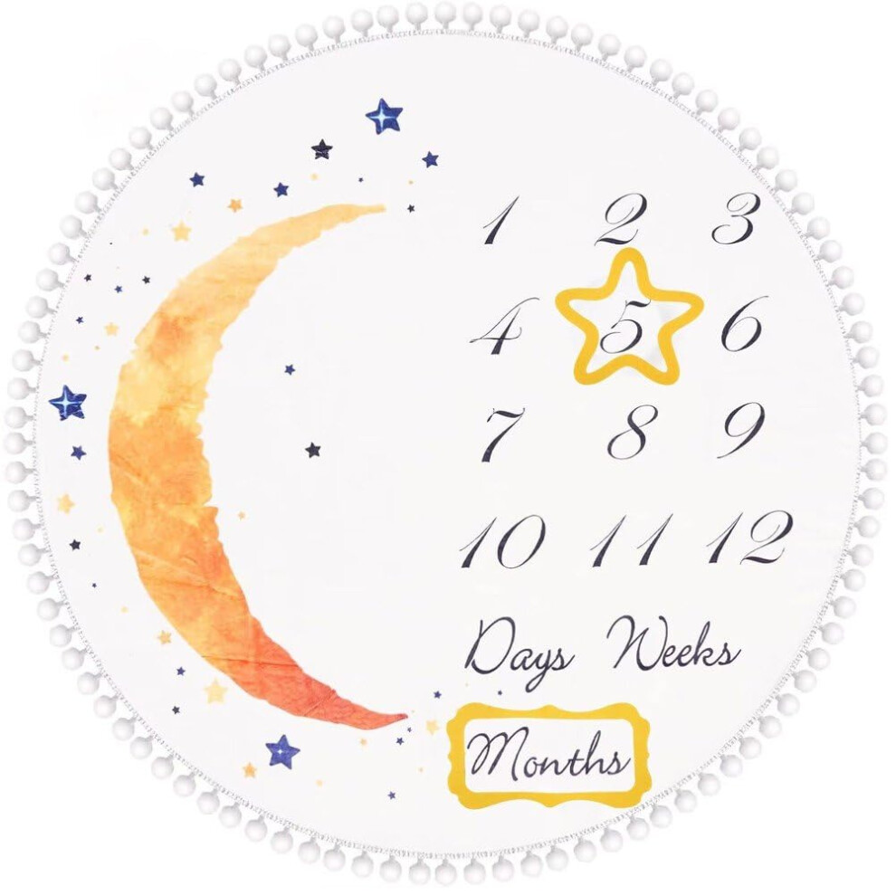 Monthly Milestone Blanket For Baby, Baby Age Month Blanket With Growth Chart For Baby Boy Girl Nursery Decor Ref: 4667 9001264806583