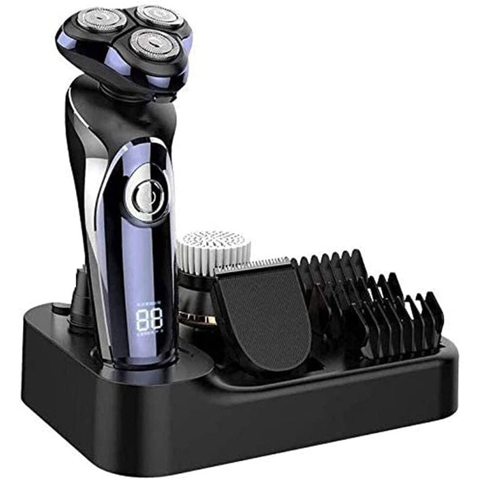 Purple Electric Shaver And Hair Clippers For Men, Waterproof Grooming Kit With Led Display, 4In1
