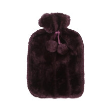 2000ML Hot Water Bag Cover ColdProof Warm Fleece Cover Winter Removable Plush Cover Heat Preservation Cover Case (Purple)