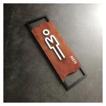 Bathroom Door Sign Wood Effect WC Wall Plaque for Toilet Bedroom Washroom Decoration