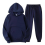 Dunkelgraues Herren-Fleece-Kapuzenpullover-Set, Übergröße, Trainingsanzug 2-teilig 3