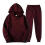 Weinrot XL Herren Fleece-Kapuzenpullover-Set, Plus Size Trainingsanzug mit Hose 1