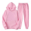 Pink Herren Fleece Kapuzenpullover-Set Übergröße Trainingsanzug 2-teilig 1