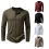Herren Baumwoll-Henley-Shirt mit Knöpfen, Langarm, Einfarbig 2