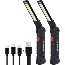 Home Garage Helper, Outdoor Activity Companion with Rechargeable Work Lights, Portable Lightweight & Magnetic Base, 360 Rotate and 5 Modes for