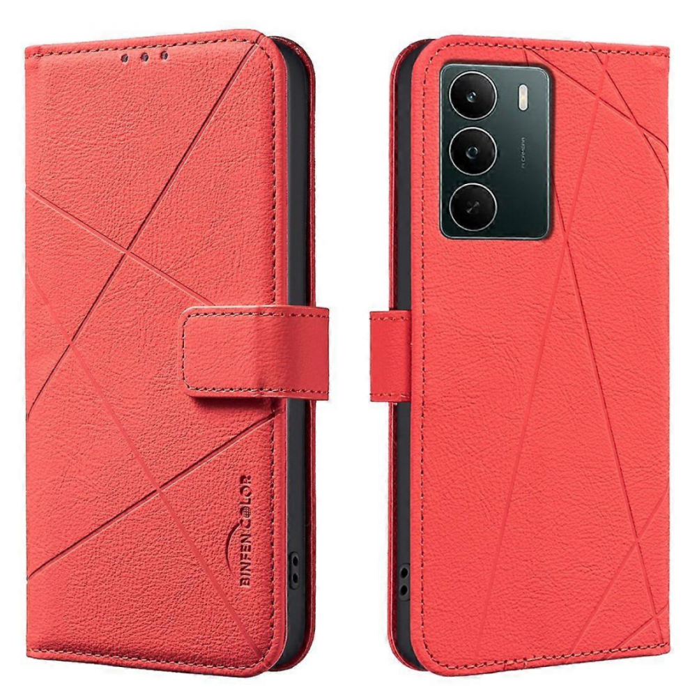 Redredfor Realme C71 4G Case Binfen Color Bf35 Geometry Imprinted Leather Phone Cover Rfid Blocking Wallet 7057162570325