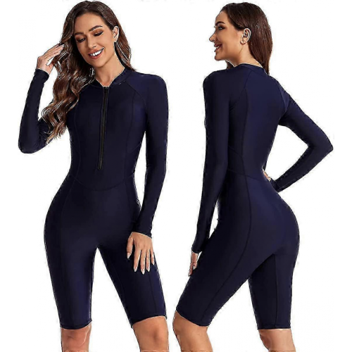 Navy 1516L Damen Neoprenanzug - Einteiler mit Frontreißverschluss 2
