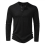 Männer Baumwoll-Henley-Shirt mit Knöpfen, Langarm, lässig 4