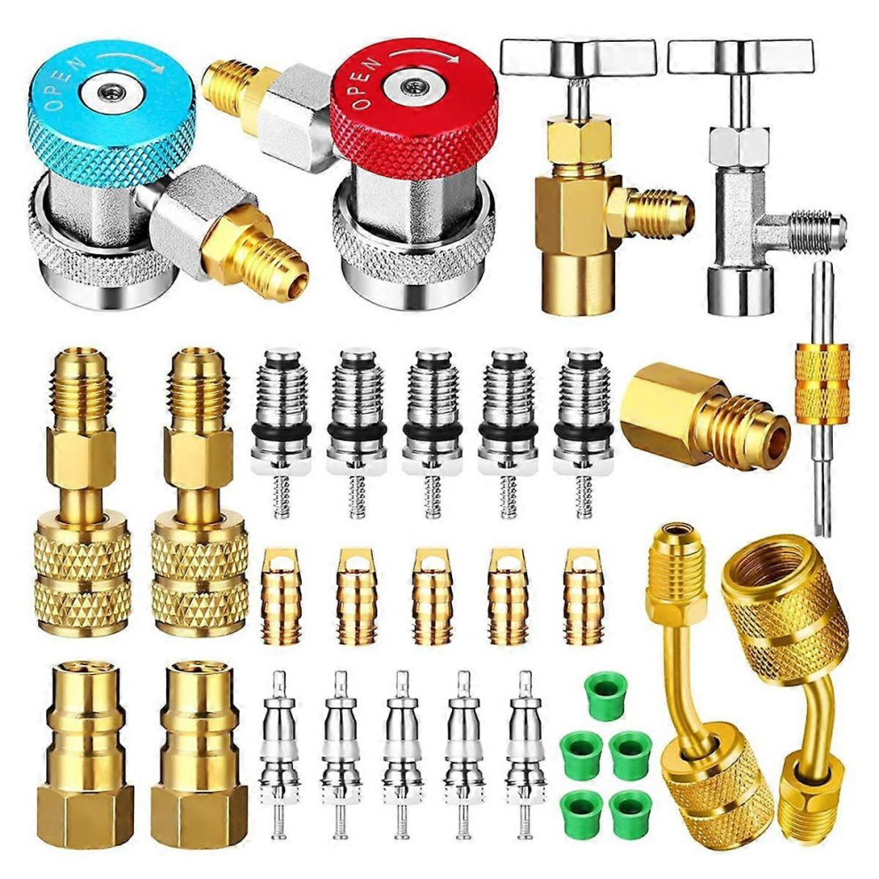 As Shownac R134a Adapter Quick Coupler Kit, R134a Tank Tap Valve R134a To R22/410A For Air Conditioning Ref 7057162577706