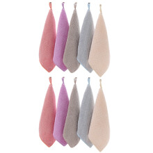 Ensemble de 10 serviettes en polaire corail en fibre de polyester, ultra-absorbantes et à séchage rapide, avec boucle de suspension pour un