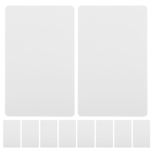 10Pcs White Plastic Blank Employee Cards Double-Sided Printable Ids