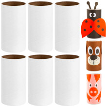 12Pcs White Paper Tubes Bulk Craft Supplies for Kids DIY Art Projects