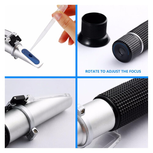 Refractometer, 28–62% Brix Sugar Meter for Wine and Beer Making A 2