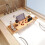 Extendable Bamboo Bath Caddy Tray 105cm Adjustable for Home Spa & Clawfoot Baths 3