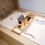 Extendable Bamboo Bath Caddy Tray 105cm Adjustable for Home Spa & Clawfoot Baths 2