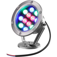 Submersible Pond LED Light RGB Color Changing Waterproof Stainless Steel Fountain Lamp Adjustable Angle