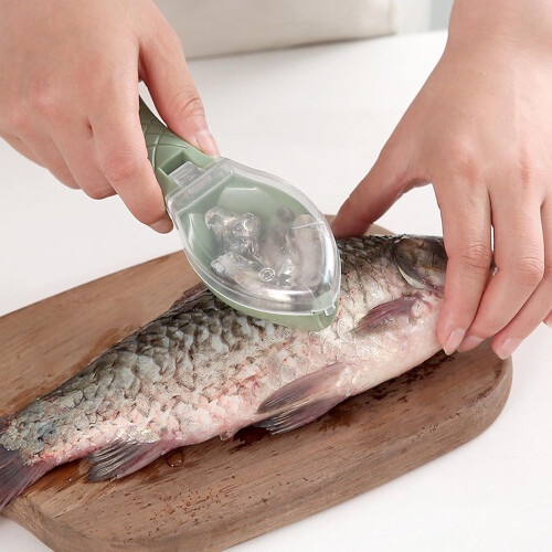 Efficient fish scaler, ergonomic manual fish scraper, cleaning accessories for kitchen enthusiasts in blue 1