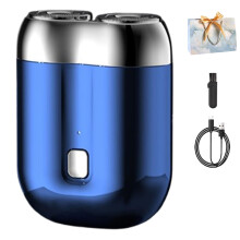 Electric Shaver DualHead Waterproof Rechargeable Razor for Men, Portable Mini 2025 Blue Model