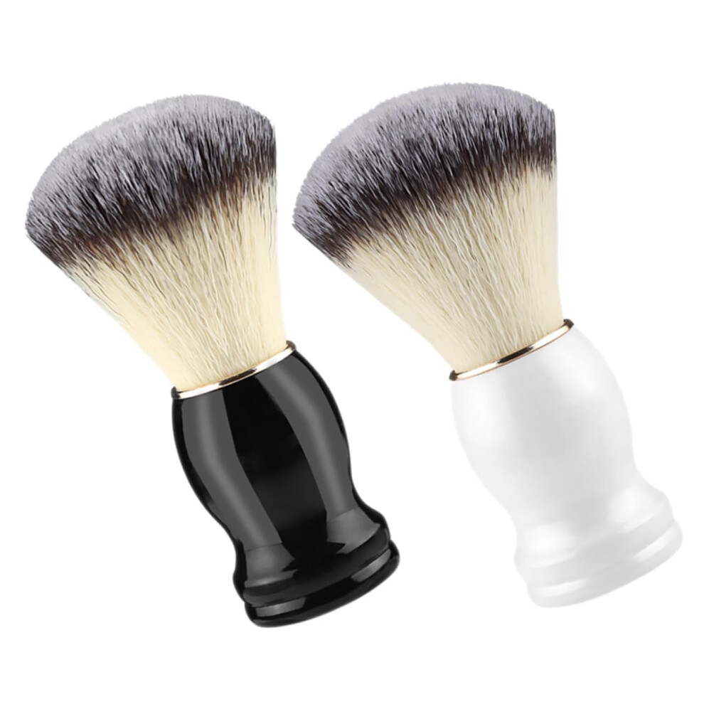 2pcs Soft Beard Shaving Brush with Handle for Men Professional Barber Neck Duster Grooming Tool