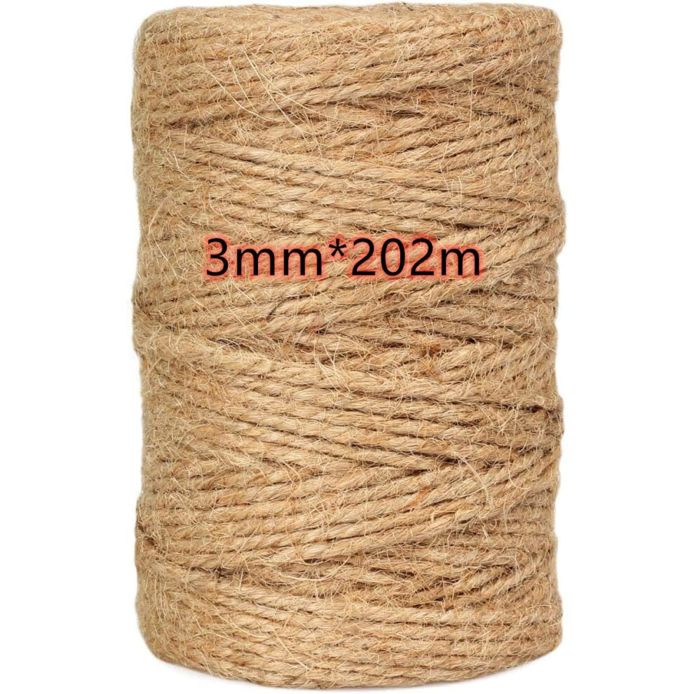 Craftsman's Delight: Biodegradable Jute Twine, Strong And Reliable Multipurpose String For Creative Projects (202M) 9454554114903