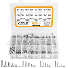 Assortimento innovativo di bulloni metrici, kit di viti e dadi a testa esagonale con zincatura per apparecchiature chimiche.