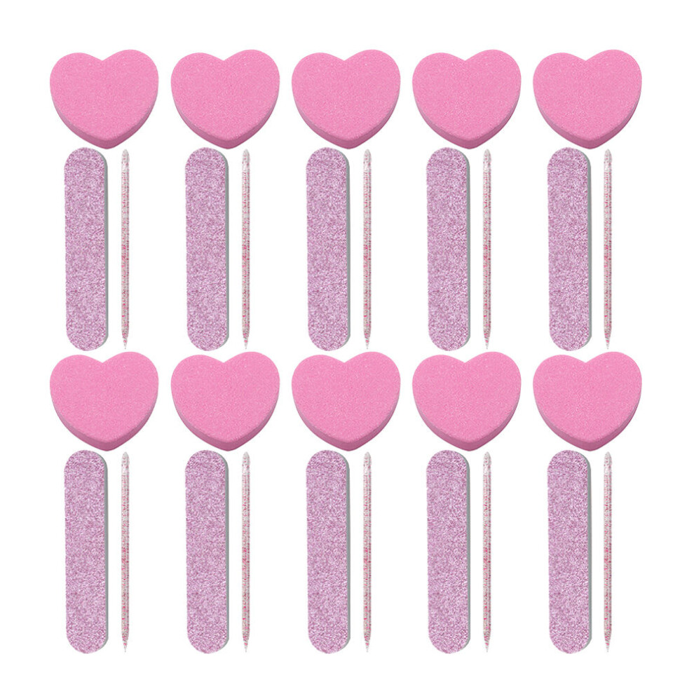 Totority Pink 20Sets Manicure Tools Kit Nail Files Nail Buffer Blocks Polishing
