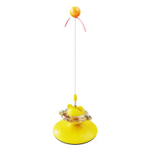 Distributeur de nourriture rotatif pour chats, jouet-Jaune