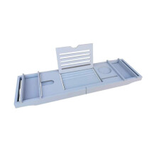 Retractable Bamboo Bathtub Tray with Adjustable 75109cm Waterproof Reading Rack and AntiSlip Caddy for Bath