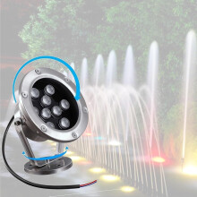 Underwater LED Pond Light Rotatable White Landscape Spotlight for Garden Fountain