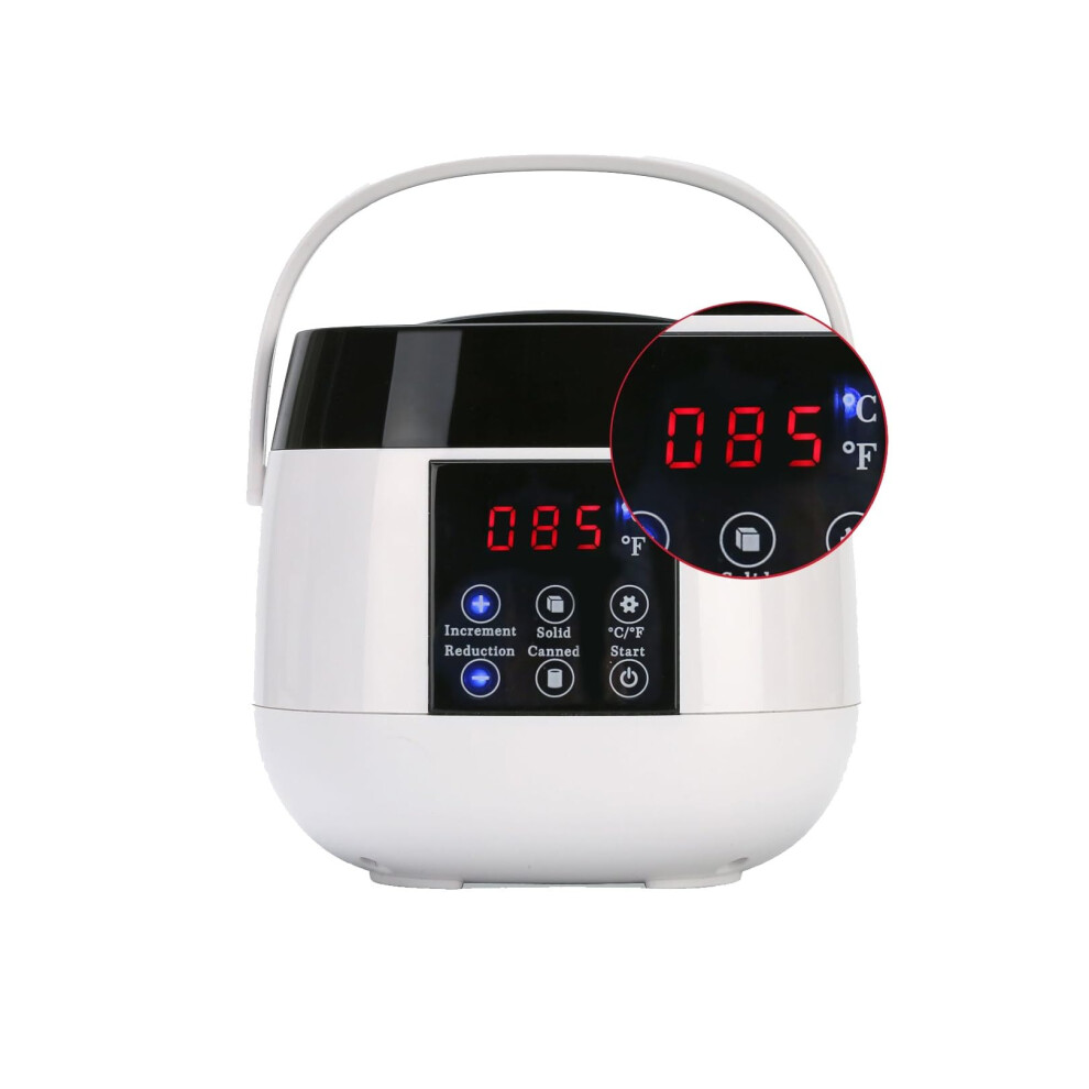 White Wax Warmer 100W With Dual Mode Heating, Led Display, 500Ml Pot For Hair Removal And Spa