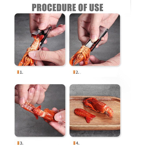 Shrimp Tail Peeler  Efficient peeling tool for quick and preparation of seafood Ref: 4641 2