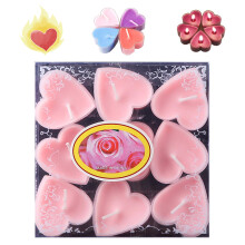 Heart Shaped Tealight Candles Set, Natural Unscented, 3.54h Burn for Valentine Wedding Birthday (Pink, 1 Box)