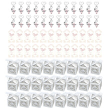 Set of 24 Unique Wing Keyring Charm Souvenirs for Baptisms-Pink