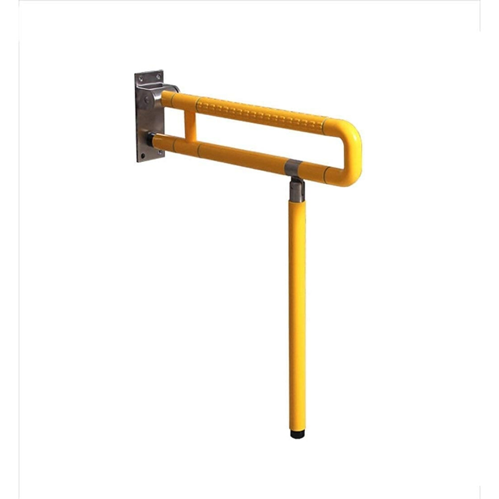 Yellow Wall Mounted Grab Bar Nonslip Folding Handrail For Bathroom Toilet Aid, 60Cm
