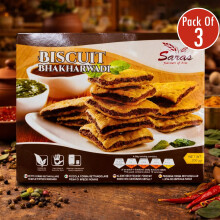 Saras Biscuit Bhakharwadi 200g x 3 – Crunchy Savoury Snack with Spices