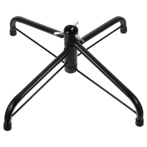 Christmas Tree Stand Black Iron Folding Base for 4 Ft Artificial Tree Small Space Holiday Decor