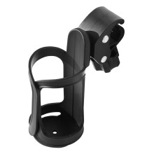 Universal Cup Holder with 360 Rotation, Adjustable Clamp for Stroller, Wheelchair, Bike, Black