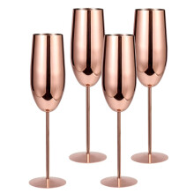 Unbreakable stainless steel wine glasses, shatterproof champagne flutes, 4pack.