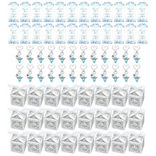 Eye Catching Wedding Favor Wing Keychains with Thanks Card-Blue