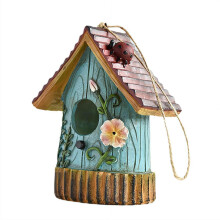 Outdoor Hanging Bird House 6 Inch Resin Nest for Garden Patio Decoration Style A